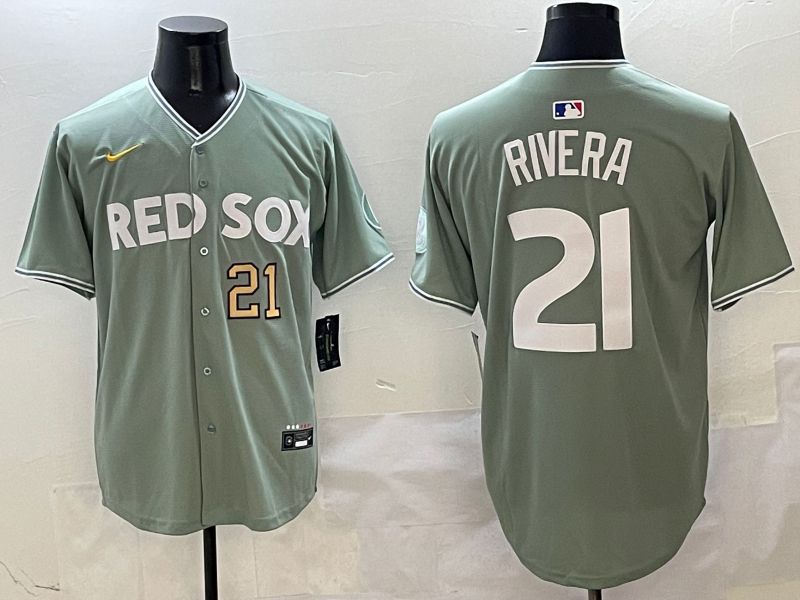 Men Boston Red Sox 21 Rivera Green Joint Name Nike 2025 MLB Jersey style 5
